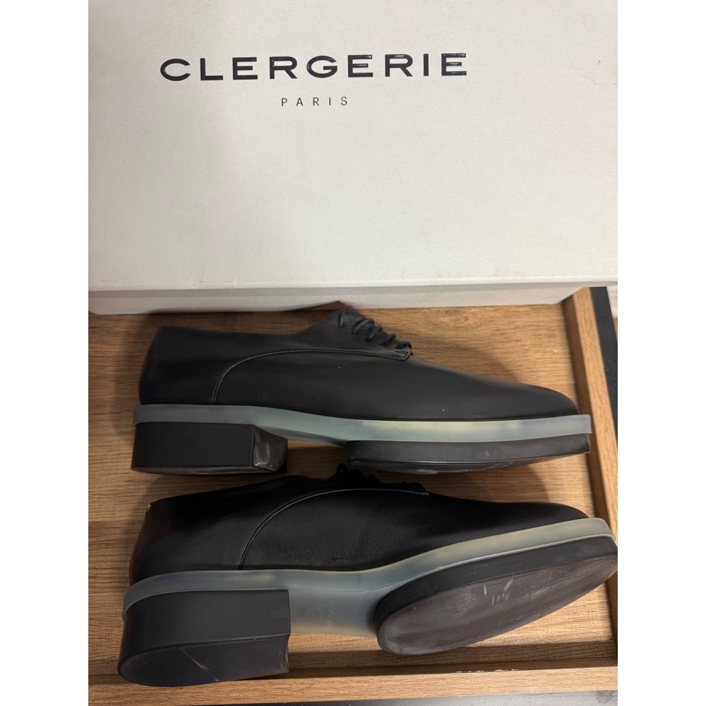 Robert Clergerie Roma - Luxe French Black Leather Lace-Up Brogues - Picture 7 of 11